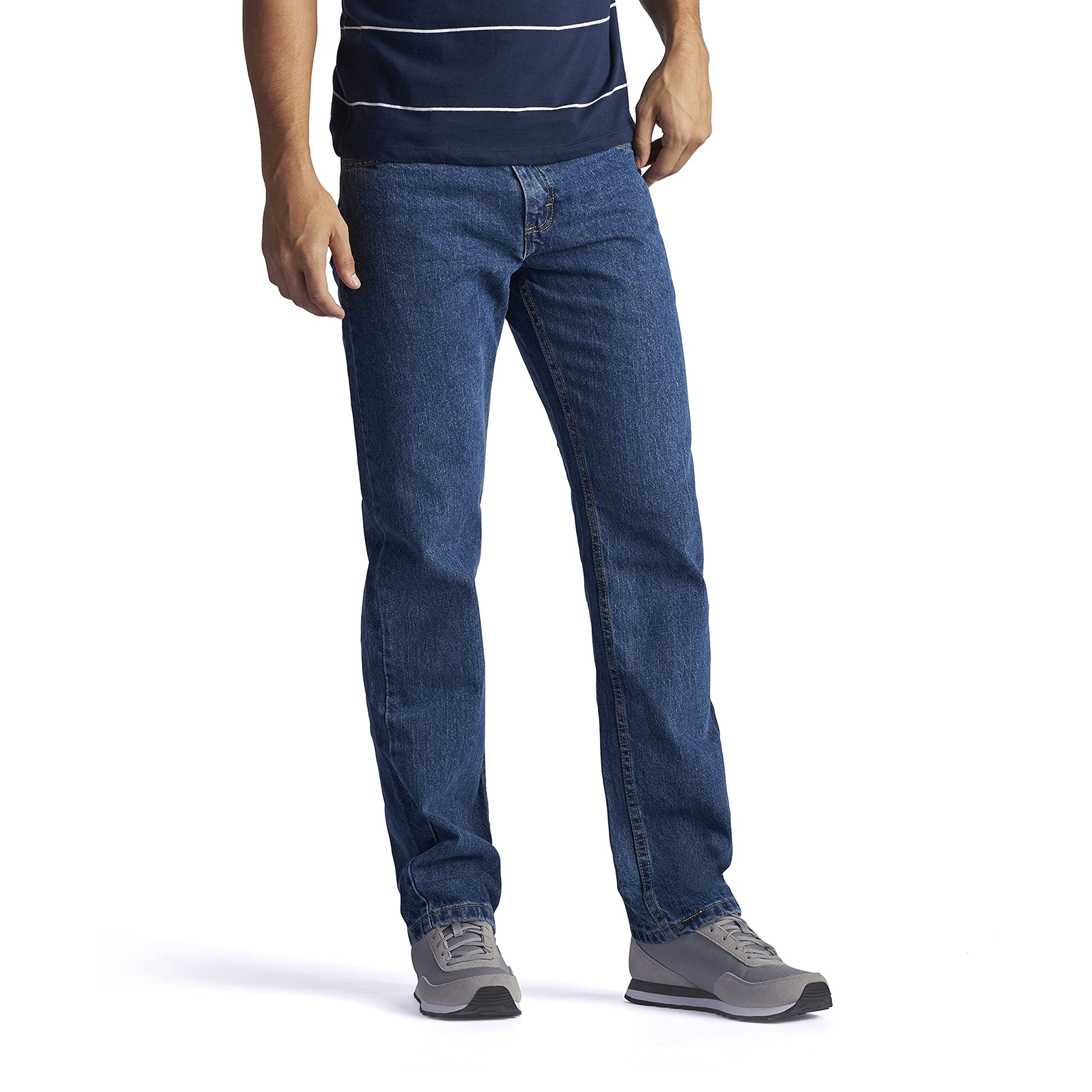 Lee Men's Regular Fit Straight Leg Jean, Medium Stone, 32W x 28L Image