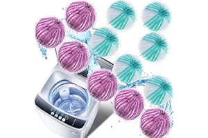 ZEBRUSH Pet Hair Remover for Laundry & Dryer,Cat Dog Hair Remover Balls for Washing Machine,Reusable Laundry Pet Hair Catcher,12 PCS