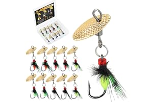 CWSDXM Fly Fishing Flies, 10 PCS Wet Flies Fly Fishing Lures Fishing Spinner Metal Fishing Lure for Trout Bass Panfish