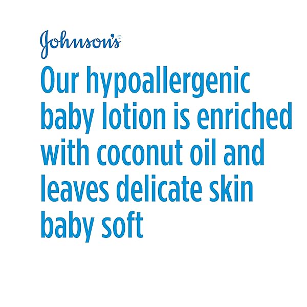 JOHNSON’S MOISTURIZING BABY LOTION WITH COCONUT OIL, HYPOALLERGENIC AND DERMATOLOGIST-TESTED, 27.1 FL. OZ