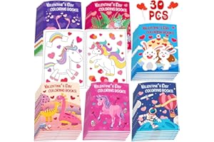 Lionoble 30Pcs Valentines Day Coloring Books for Kids 4-8, 8-12, Valentine's Party Favors Bulk Gifts Includes Dinosaur More Designs Goodie Bags Stuffer for Classroom Activity Supplies Boys Girls