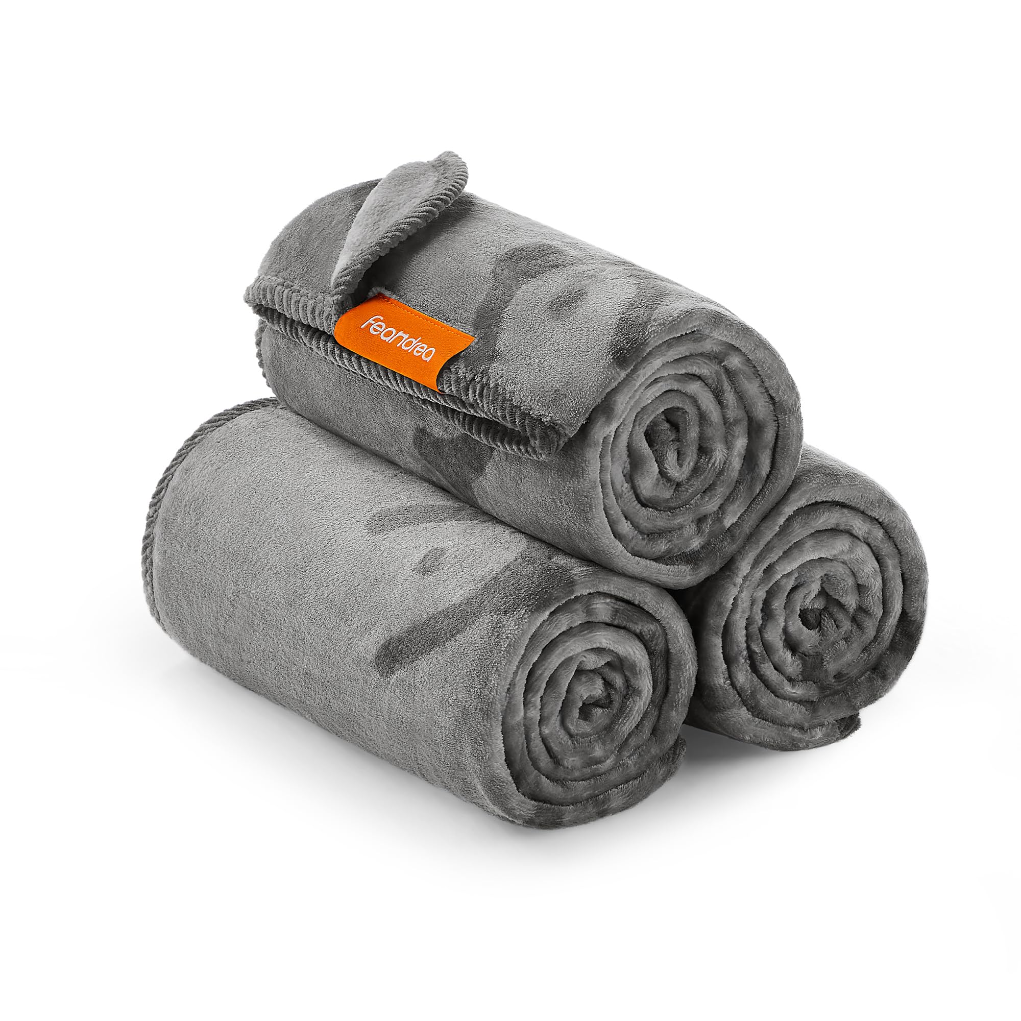 Feandrea Pet Blankets, 3-Pack Dog Blankets Washable, L, 127 x 102 cm, for Small and Medium Dogs, Flannel Dog Couch Cover Protector, Slate Grey PPB014G01