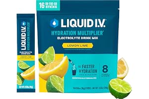 Liquid I.V. Hydration Electrolytes, Lemon Lime, 16 Count | Scientifically Formulated | Clinically Proven Hydration | No Artif