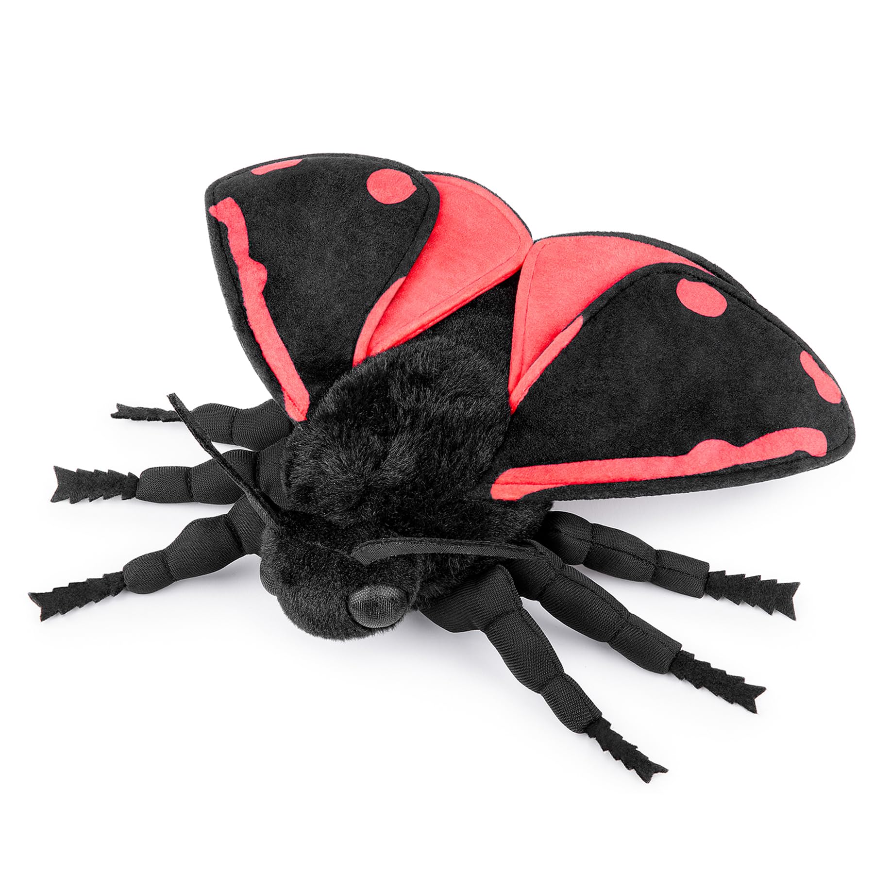 lilizzhoumax Simulation cinnabar moth Plush Toy 40cm/16” Realistic Stuffed Animal Silk Moth Plush Toy Cute Silk Moth Super Soft Insect Silk Moth Home Decoration Animal Toys, Gift for Kids red