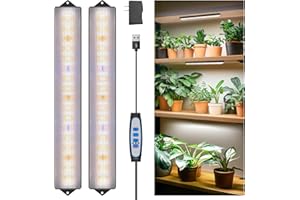 Wolezek Grow Lights for Indoor Plants, 210 LEDs Full Spectrum Plant Grow Light Strips with 6/12/16H Auto Timer, 13.8 Inches B