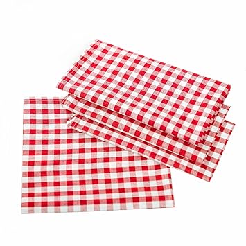 Landhaus Tischdecken in Karo - Farbe und Größe wählbar - 100% Baumwolle (80x80 cm eckig, rot-weiß kariert)