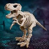 JOYIN 13.35" Posable Tyrannosaurus rex Skeleton Halloween Decoration, Realistic Dinosaur Skeleton with Movable Joints, Spooky Indoor Outdoor Yard Animal Prop for Haunted House, Graveyard, Party Decor