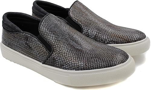 snake print slip on shoes
