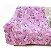 COMFAR Mermaid Blanket for Girls 4-6, Mermaid Gifts, Kids Blanket, 40"x 50", Pink, Glow in the Dark