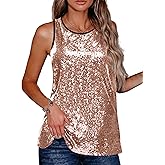 Zeagoo Women's Sleeveless Sparkle Shimmer Camisole Vest Glitter Sequin Tank Tops