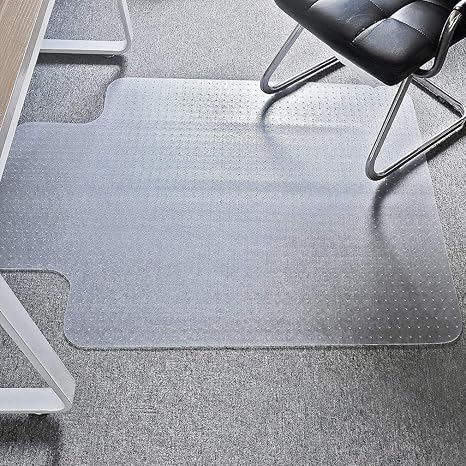 KINLO Schutzmatte 90x120cm PVC Bodenschutzmatte stuhlrollenfest, bruch- und reissfest Unterlegmatte für Teppich, teppichboden