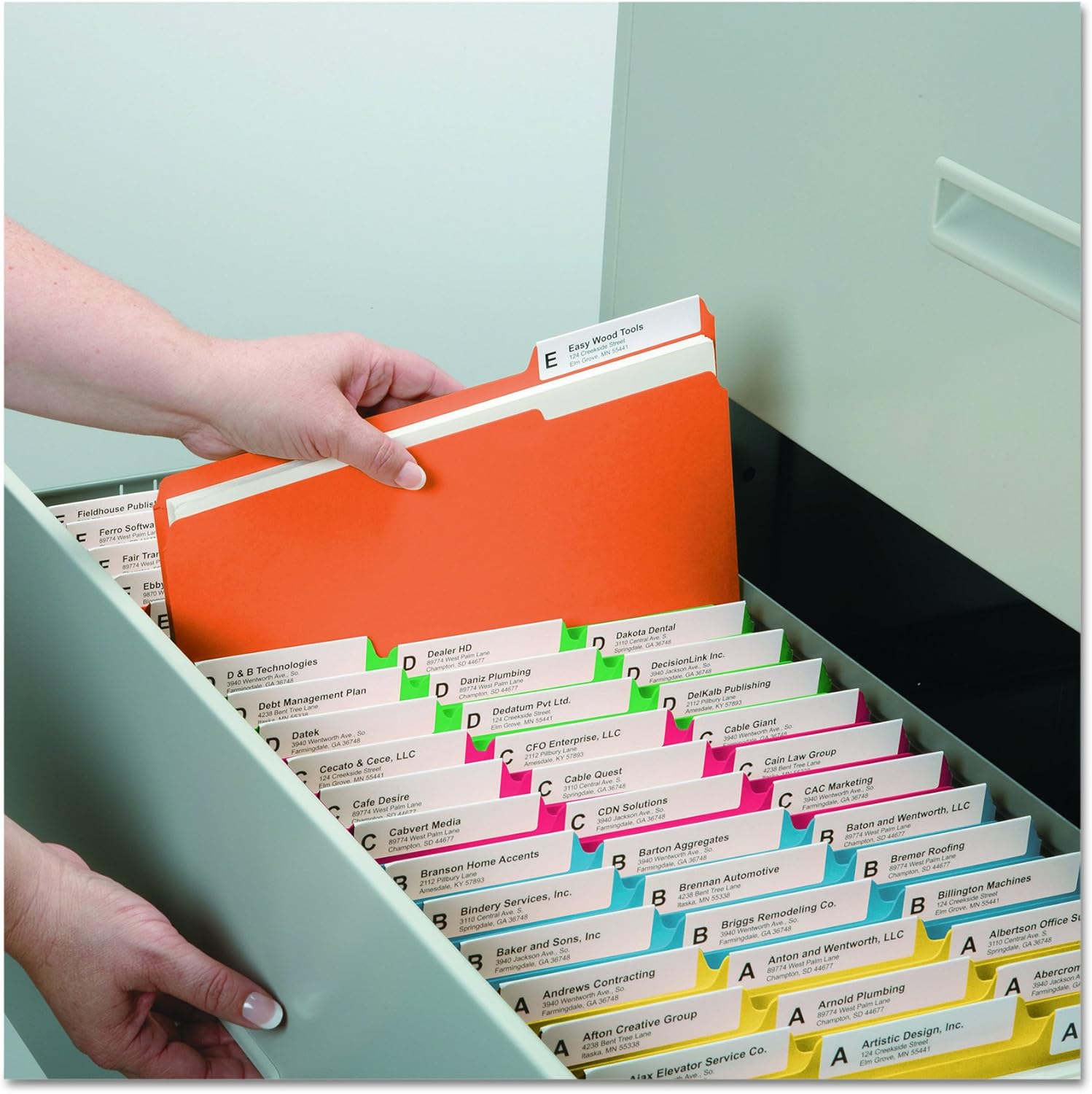 Smead File Folder, Reinforced 1/3-Cut Tab, Letter Size, Assorted Colors, 100 per Box (11993) : Colored File Folders : Office Products