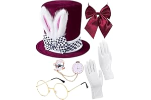 Donetuer Easter Bunny Hat Mad Hatter for Halloween Easter Cosplay