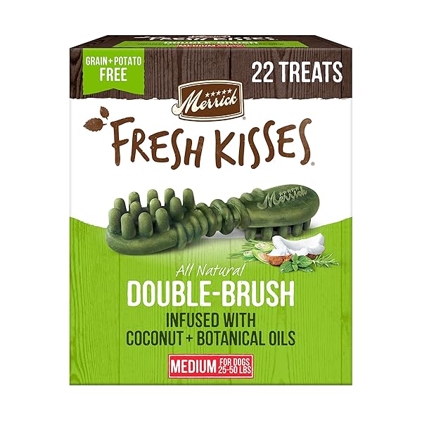 MERRICK FRESH KISSES NATURAL DENTAL CHEWS INFUSED WITH...
