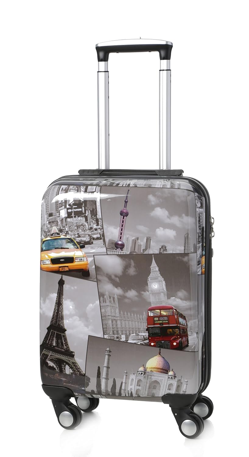 5 Cities® Lightweight Hard shell Travel Luggage Suitcase 4 Wheel Spinner Trolley Bag 21" Fits