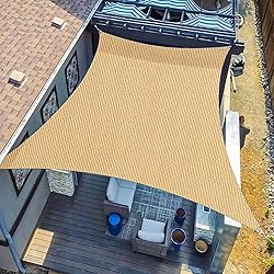 SUNLAX Sun Shade Sail,8'x10' Sand Rectangle Canopy