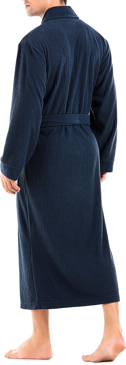 DAVID ARCHY Men's Soft Fleece Plush Robe Full Length Long and Knee Length Big and Tall Bathrobe: Clothing