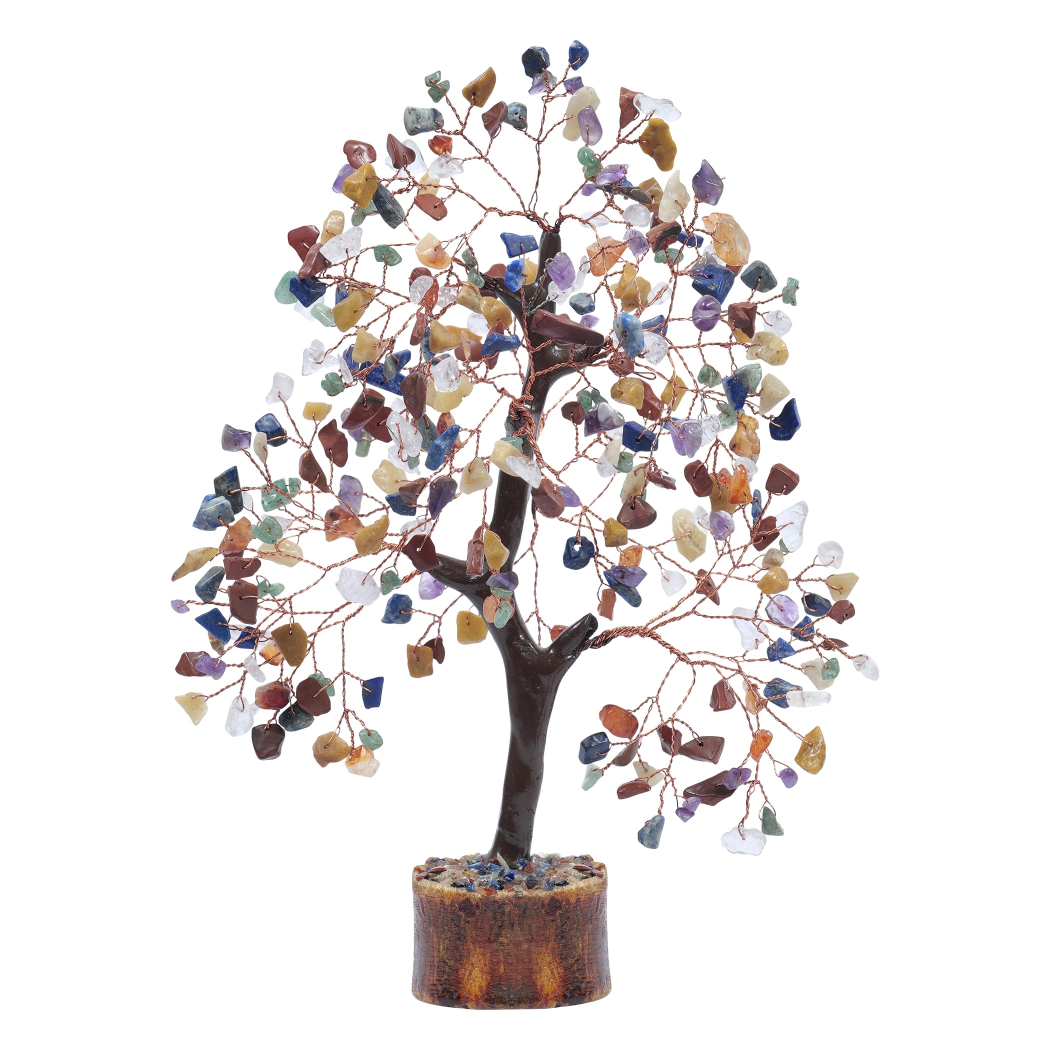 PYOR Chakra Tree Of Life - Crystal Money Tree - Gem Trees - Spiritual Crystals And Stones - Chakra Decor - Stone Bonsai Tree - Office Desk Decor - House Warming Gifts