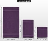 Utopia Towels 8 Piece Set Plum 100% Cotton Bath Hand Washcloths view 2