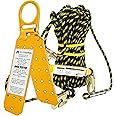 KwikSafety - Charlotte, NC - GATOR [COMBO] Temporary Reusable Roof Anchor + 50’ Vertical Lifeline Rope Assembly ANSI Tested OSHA Compliant PPE Fall Protection System D Ring Fall Arrest Equipment
