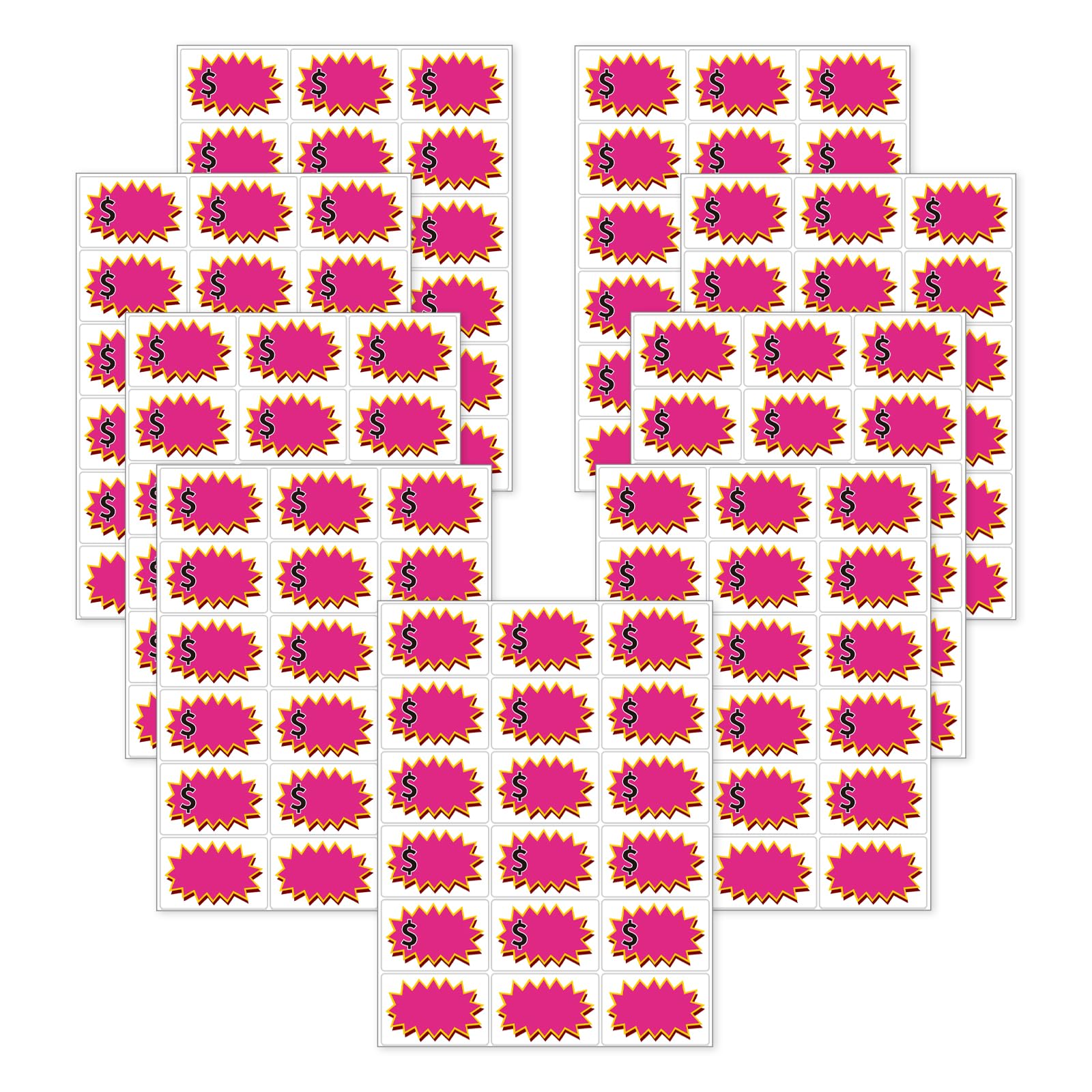 Photo 1 of STARLIBOO Garage Sale Stickers, Removable Yard Sale Price Stickers with Large Blank Writing Space (2"x3"), Self-Adhesive Price Tag Stickers Rummage Sale Stickers for Flea Markets (180PCS/ Rose Pink)