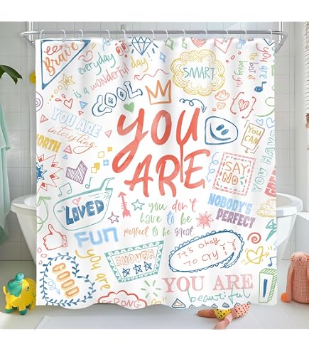 Riyidecor Kinder-Duschvorhang Mit Weltkarte – 152x183 Cm, Wasserdicht & Pädagogisch