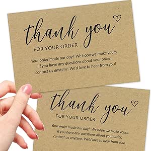 Amazon.com : 50 Large 4x6 Thank You For Your Order Cards ...