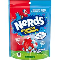 Amazon.com: NERDS Gummy Clusters, Candy, Rainbow, Crunchy and ...