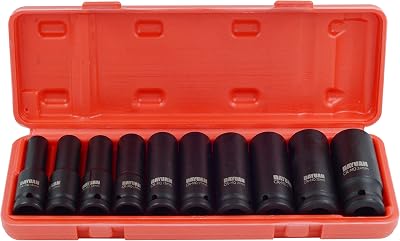 DAYUAN 1/2 Drive Impact Deep Socket Set 10Pcs 10-24mm Cr-Mo Steel Automotive DIY
