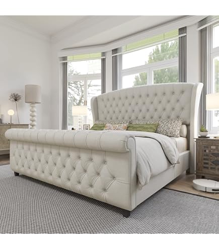 Amazon.com: ACME Furniture Queen Bed, Velvet and Antique