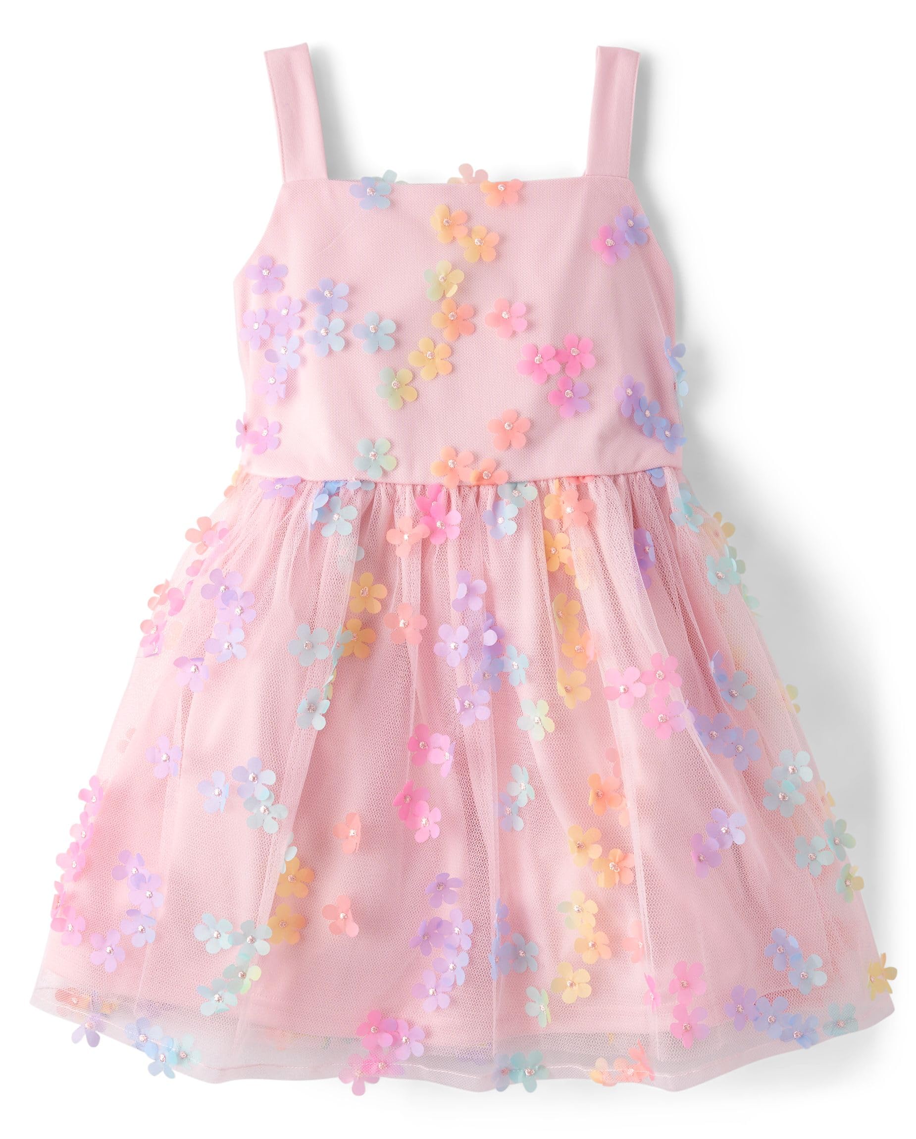 The Children's Place,Girls,Dressy Dress, Short SleeveBright Pink,5 Image