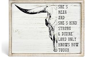 Putuo Decor Bohemian Western Wall Decor, Artistic Cowboy Prints, Square Wall Pediments for Living Room and Hallway (Cow Skull Head)