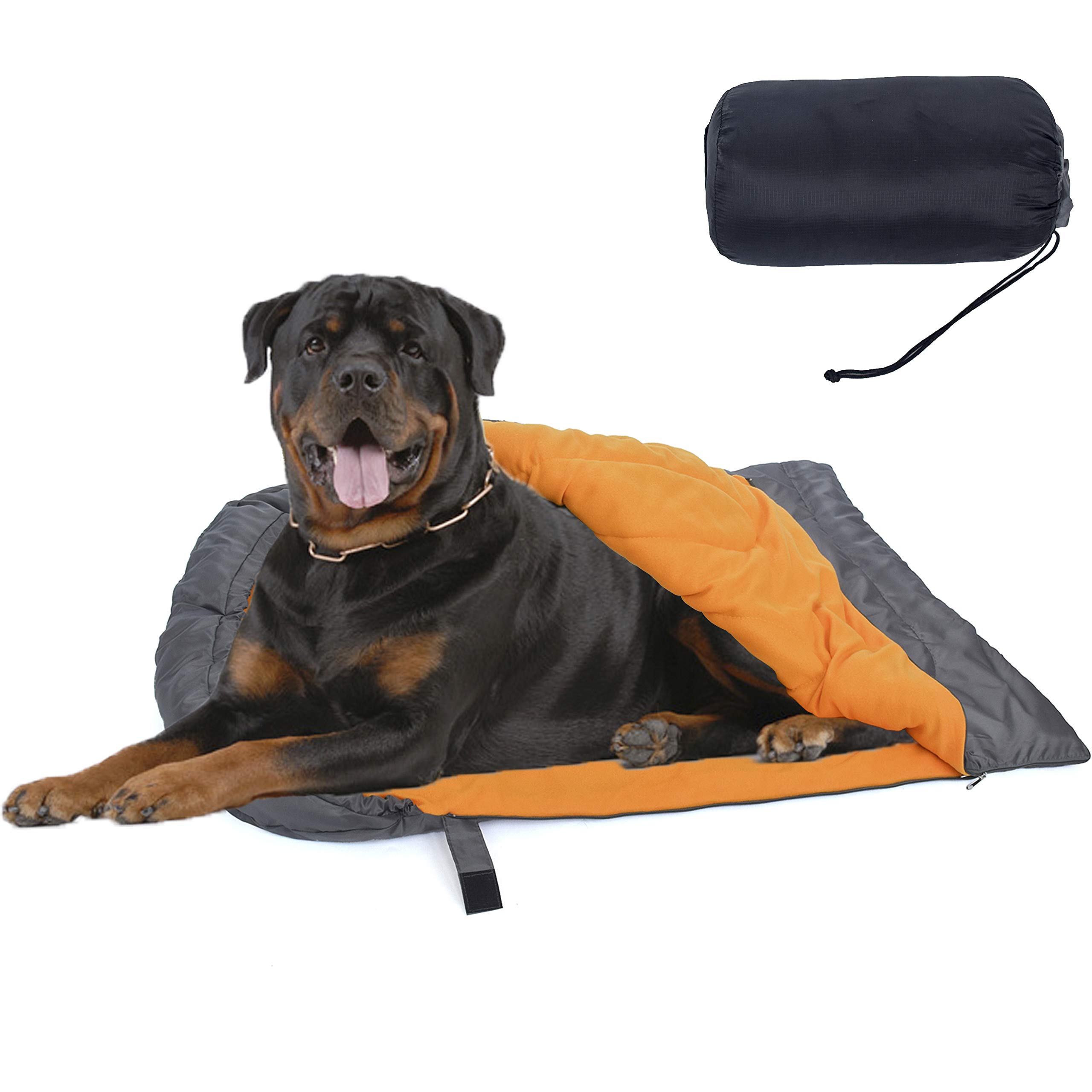 Photo 1 of Dog Sleeping Bag, Waterproof Travel Warm Portable Dog Bed with Storage Bag for Indoor Outdoor Warm Camping Hiking Backpacking(Orange)