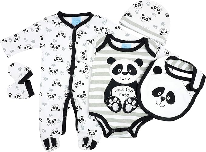 Just Too Cute Baby Jungen Madchen Erstausstattung Geschenk Panda Set 5 Teilig Gr 62 68 3 6m Amazon De Bekleidung