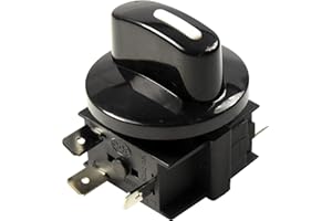 HQRP Heavy-Duty Rotary Switch 4-Position 3-Speed 120V-250V, 15A Fan Heater Speed Selector, UL Listed