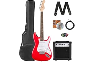 Fender Squier Stratocaster - Torino Red Bundle with Amplifier, Gig Bag, Strap, Instrument Cable, Picks, and Austin Bazaar Instructional DVD