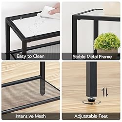 HOOBRO 29.5" Narrow Console Table, 3-Tier Tempered