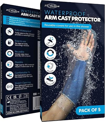JFA Medical Reusable Waterproof Shower Arm Cast Cover Protectors - 5 Pack