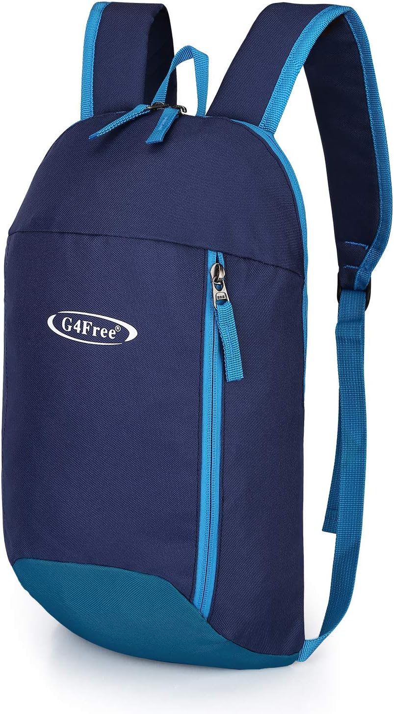 G4Free Hiking Backpack 10L Lightweight Compact Versatile Outdoor Backpack for Men Women, Dark Blue, 10 Long