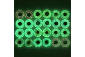 10 Pairs 25mm Glow in the Dark Glass Round Pupil Eyes Round Dome Glass Cabochons Flatback for DIY Craft Clay Eyes