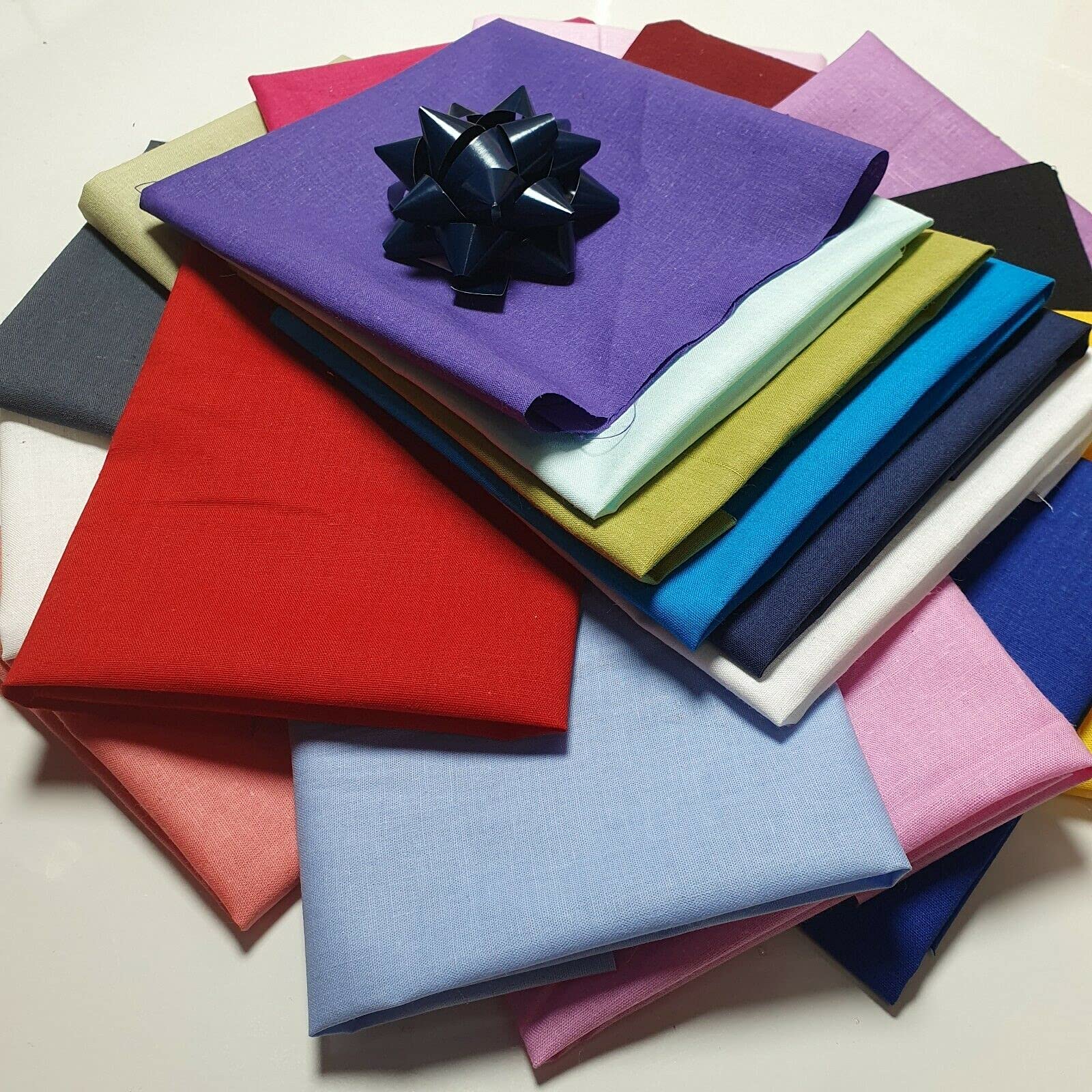 100% Cotton Assorted Fat Quarter Bundles Approx (25x25cm) Square Cuts Suitable for Arts & Crafts Sewing Quilting Bunting & Much More - (100% Cotton Assorted- Pack of 20 Pieces)