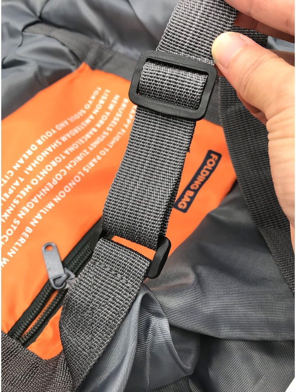 Foldable Travel Bag Luggage for Sports Gym Bag Large Nylon Duffle Bag for Men, Women 32 Liter (Orange) - Image 4