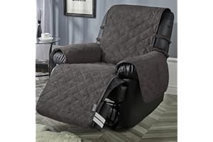 STONECREST CLASSIC HOME DECOR, INC STONECREST Recliner Chair Cover Waterproof - Microsuede Recliner Slipcover for Pets, Recliner Cover Stay in Place (Graphite, Recliner 23" Regular)