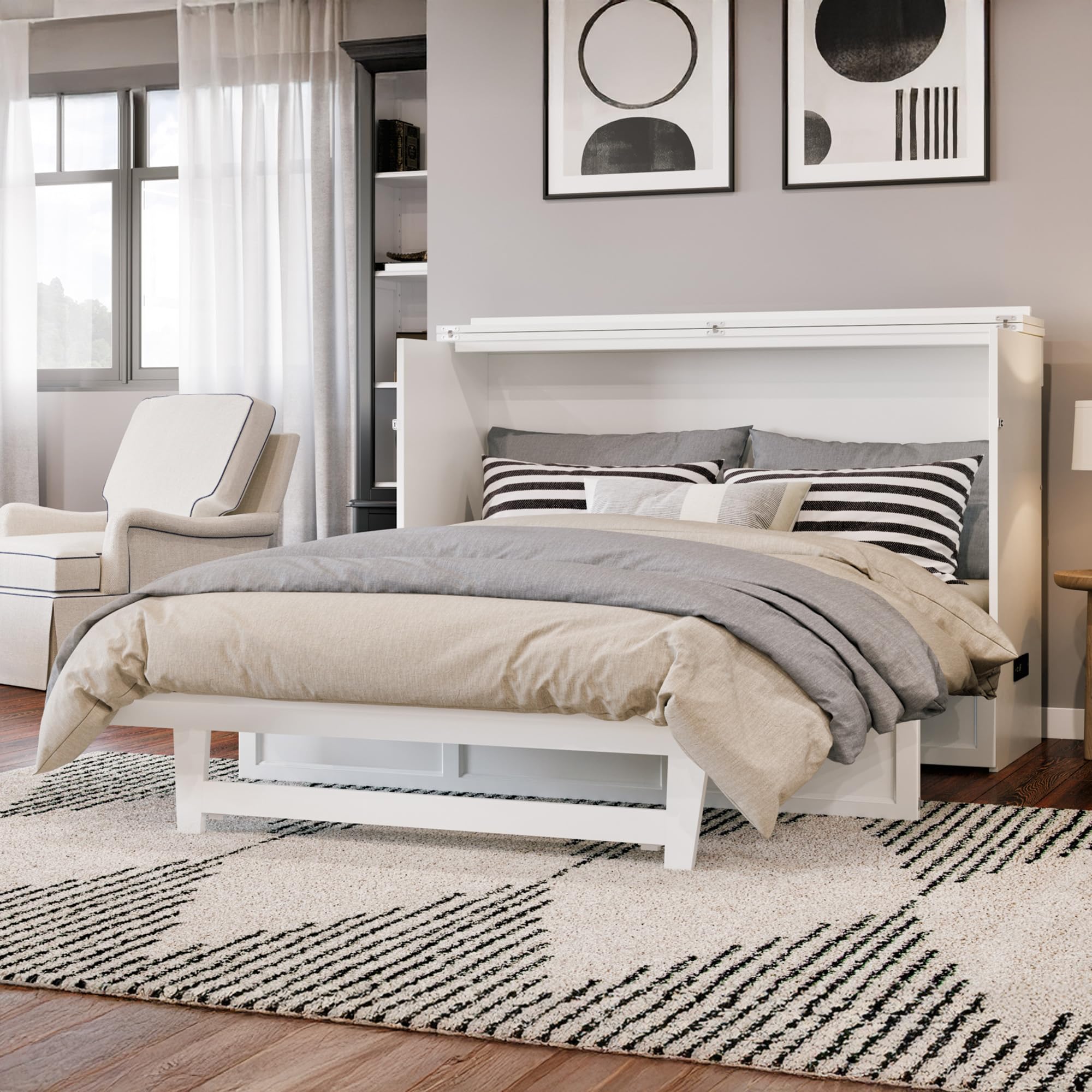 Photo 1 of *Partial Set* AFI, Northfield Queen Murphy Bed Storage Drawer and Built-in USB Charger, White**DRAWERS ONLY, PARTIAL SET***