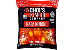 Half Gallon (3.5 lbs.) Spicy Napa Cabbage Kimchi [Vegan, Gluten Free, Non-GMO, Probiotic] by Choi's Kimchi Co. Made in USA.