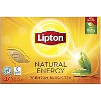 Lipton Premium Black Tea Bags, Hot or Iced Natural Energy, 40 ct