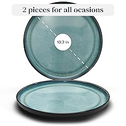 Stoneware dinner plates set 2 pcs – 10.2" petrol