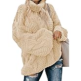 Dokotoo Womens Turtle Neck Sweater Fashion 2025 Loose Casual Cozy Chunky Pullover Tops