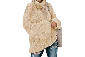 Dokotoo Womens Turtle Neck Sweater Fashion 2025 Loose Casual Cozy Chunky Pullover Tops