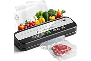 EOWLIIN Vacuum Sealer Machine for Food with Built-in Cutter, 20 Bags & External Hose - Handles Liquids Perfect for Sous Vide,